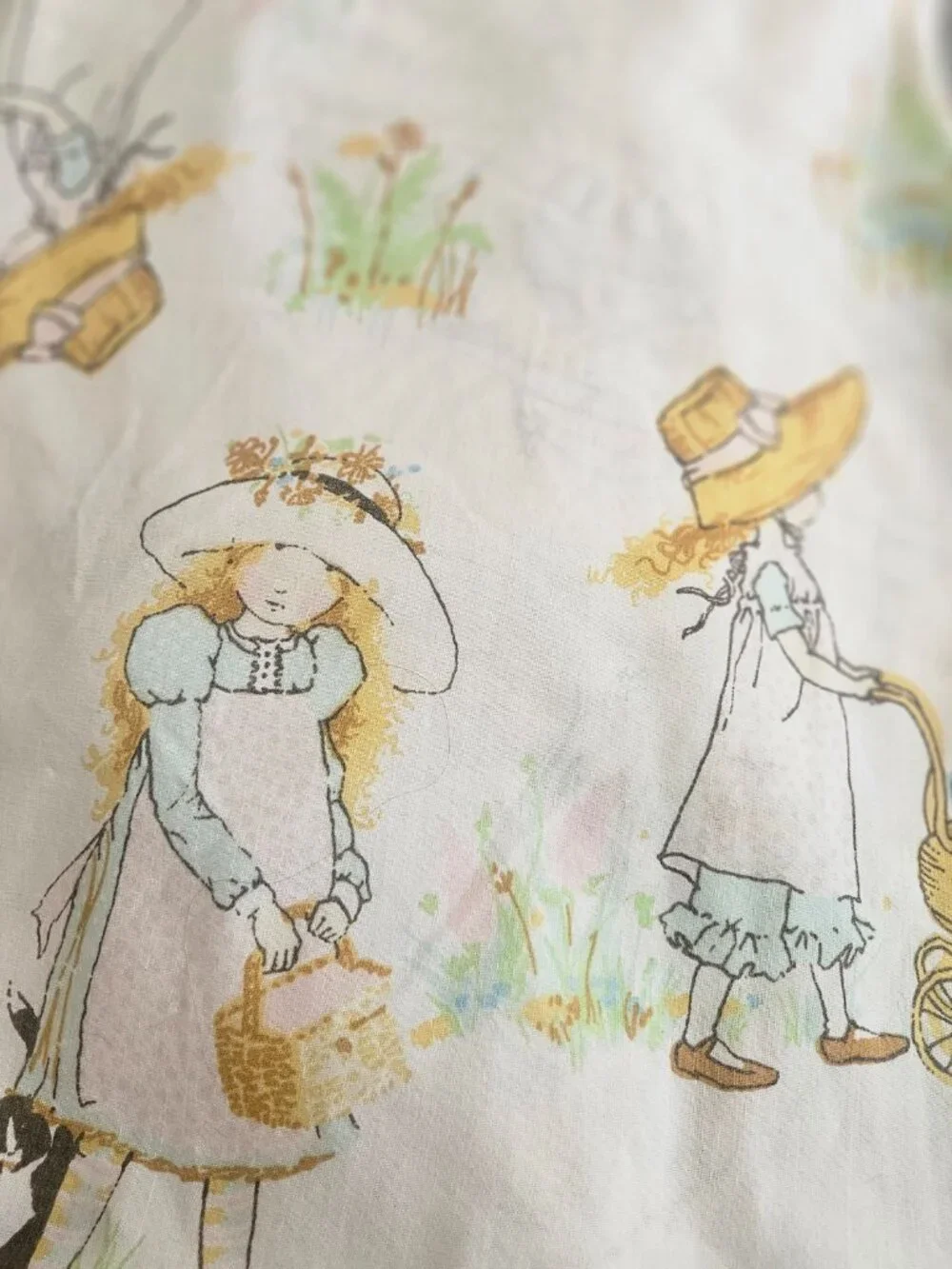 Holly hobbie twin vintage 1970s rare nostalgic flat sheet